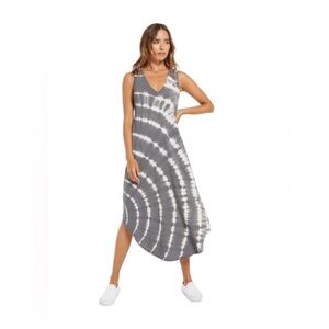 Z Supply - Reverie Spiral Tie-Dye Tank Dress - Charcoal Grey - Size Large